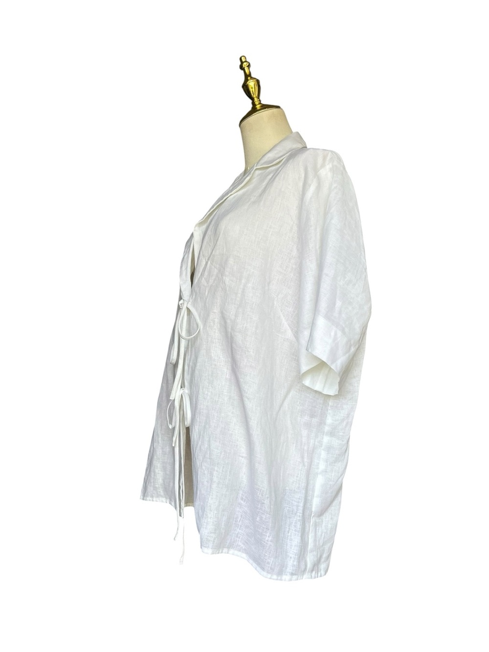 Dissh EMELIA White Linen Tie Relaxed Shirt Size US Size 6 NWT *Flaw - Picture 6 of 10